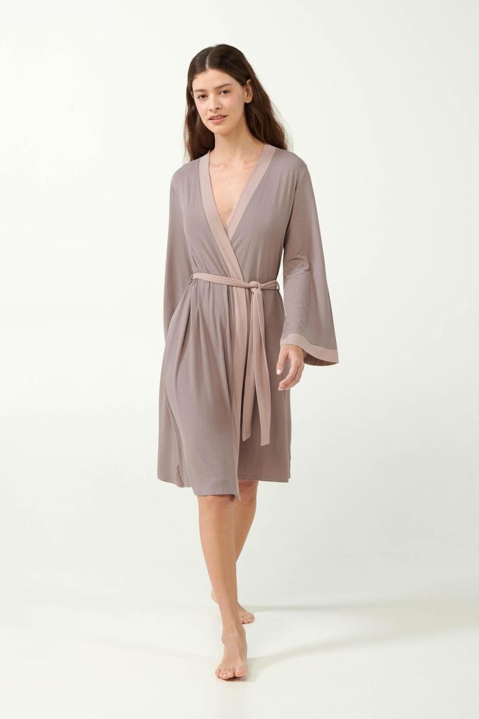 Ribbed Knitted Bamboo Robe