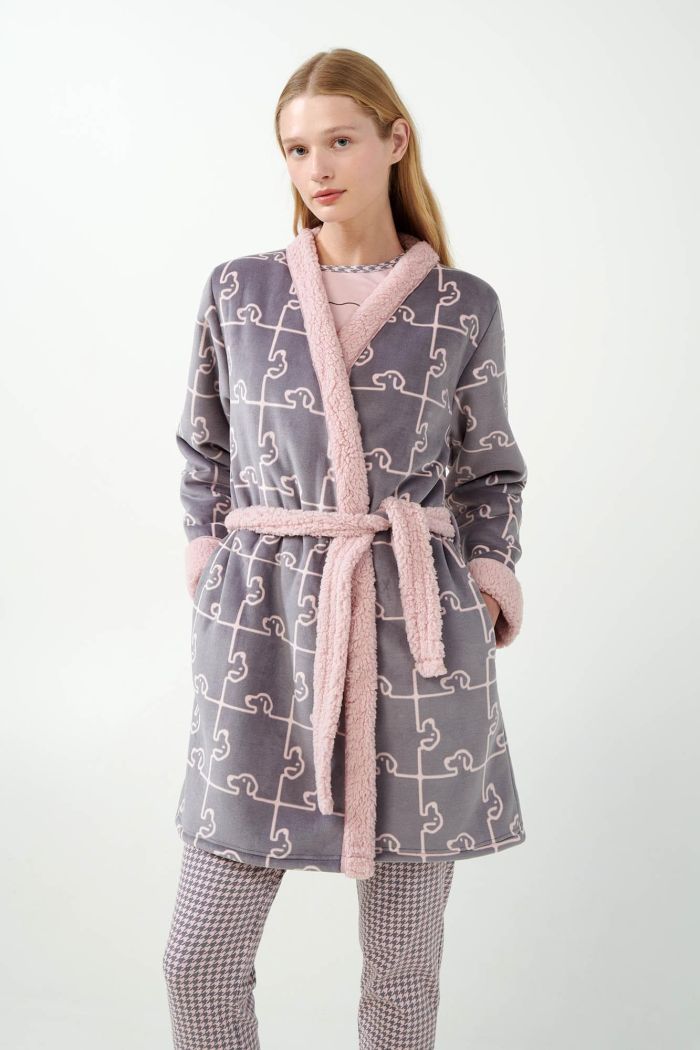 Crossed Robe with Woof Dog Puzzle Print