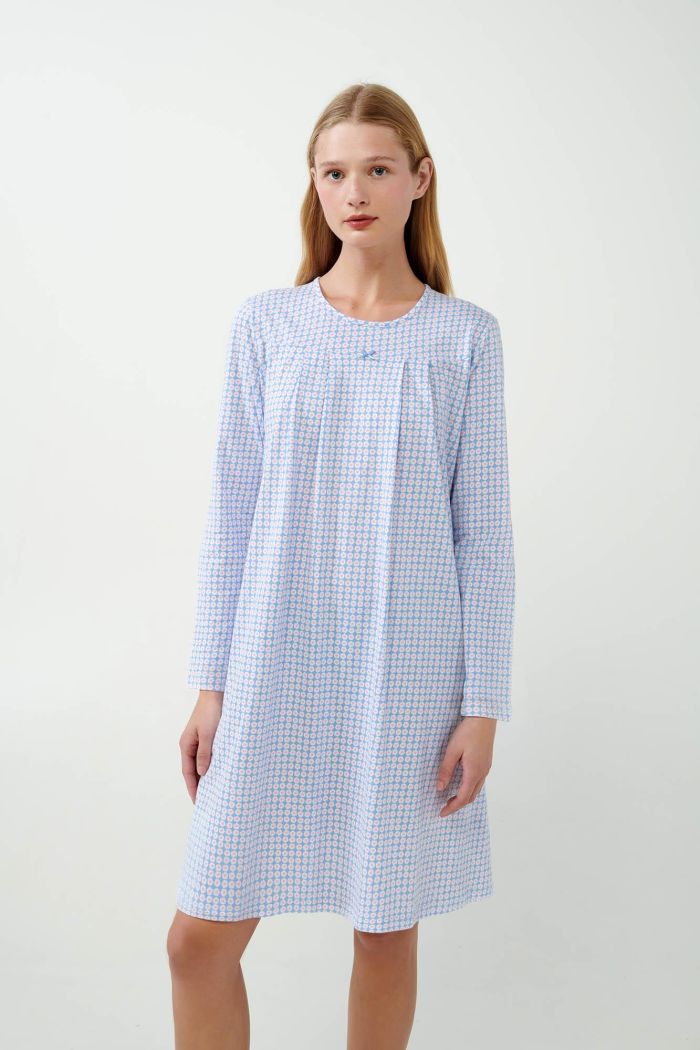 Classic Geometric Pleat Nightgown