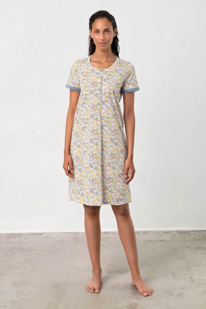 Nightgown with Button Placket