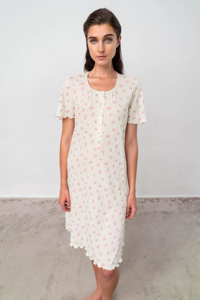 Nightgown with Button Placket