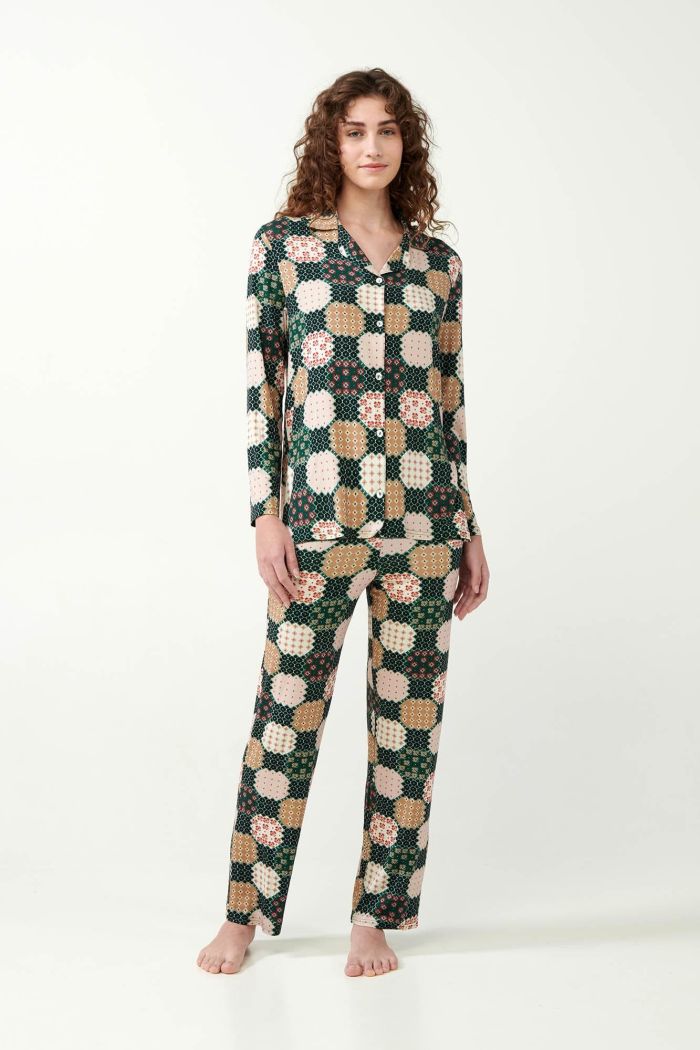 Green Timber Buttoned Pyjamas