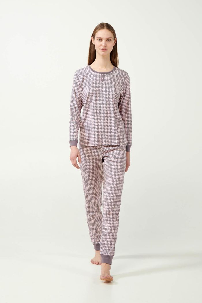 Pijama clasică Houndstooth