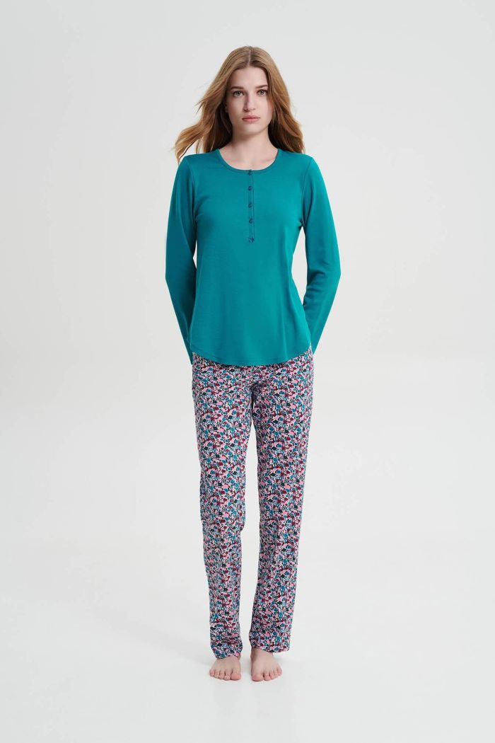 Pyjamas with Button Placket