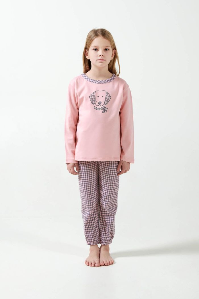 Kids' Houndstooth Pattern Pyjamas