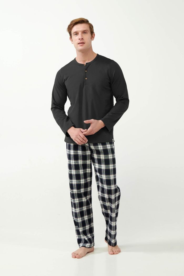 Pijama din flanel Tartan