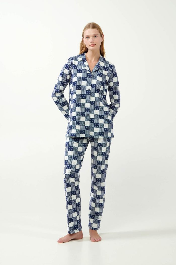 Tablecloth Quilt Buttoned Pyjamas