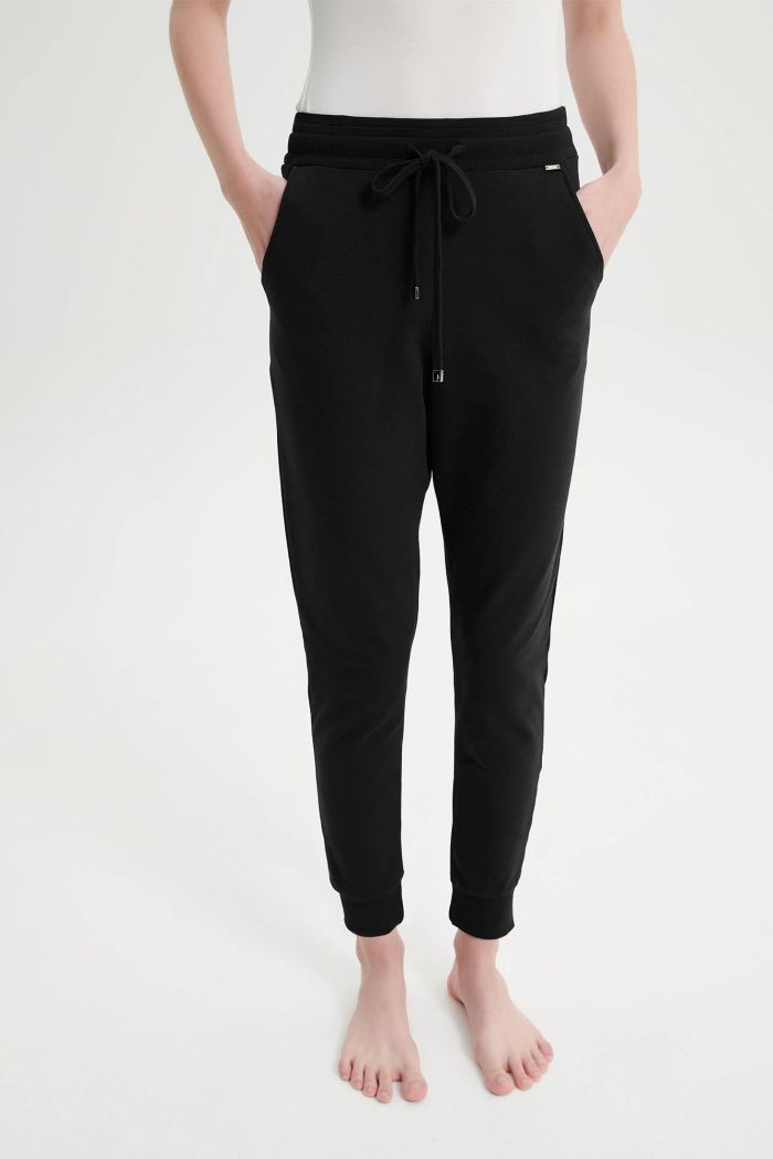 Plain High Weist pantaloni fleece cu buzunare