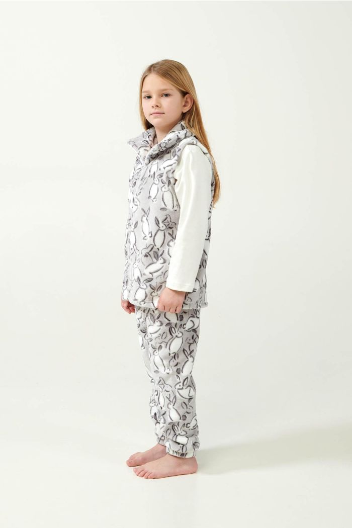 Kinderjacke mit Hasenprint aus Fleece