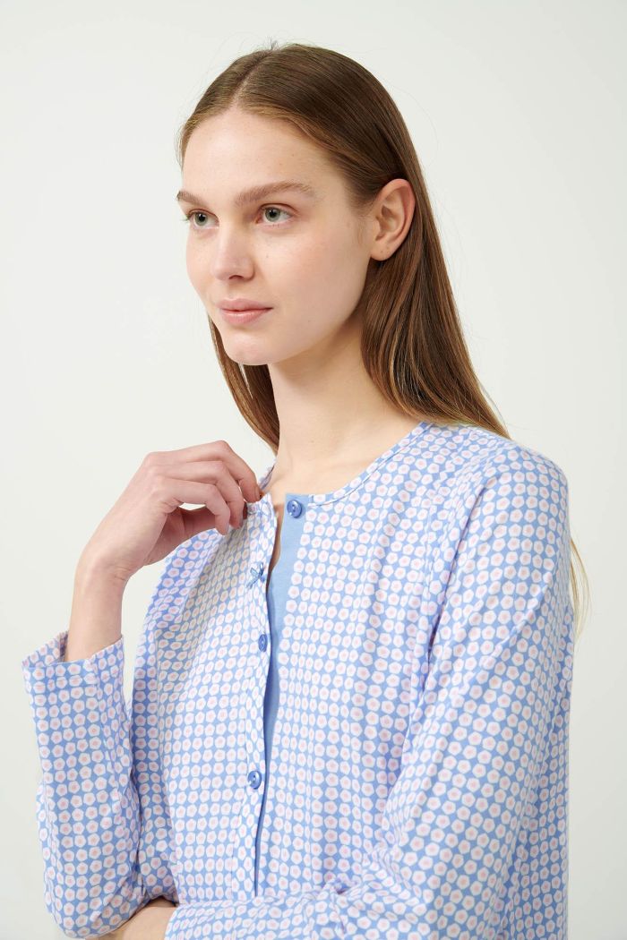 Classic Geometric Print Buttoned Pyjamas