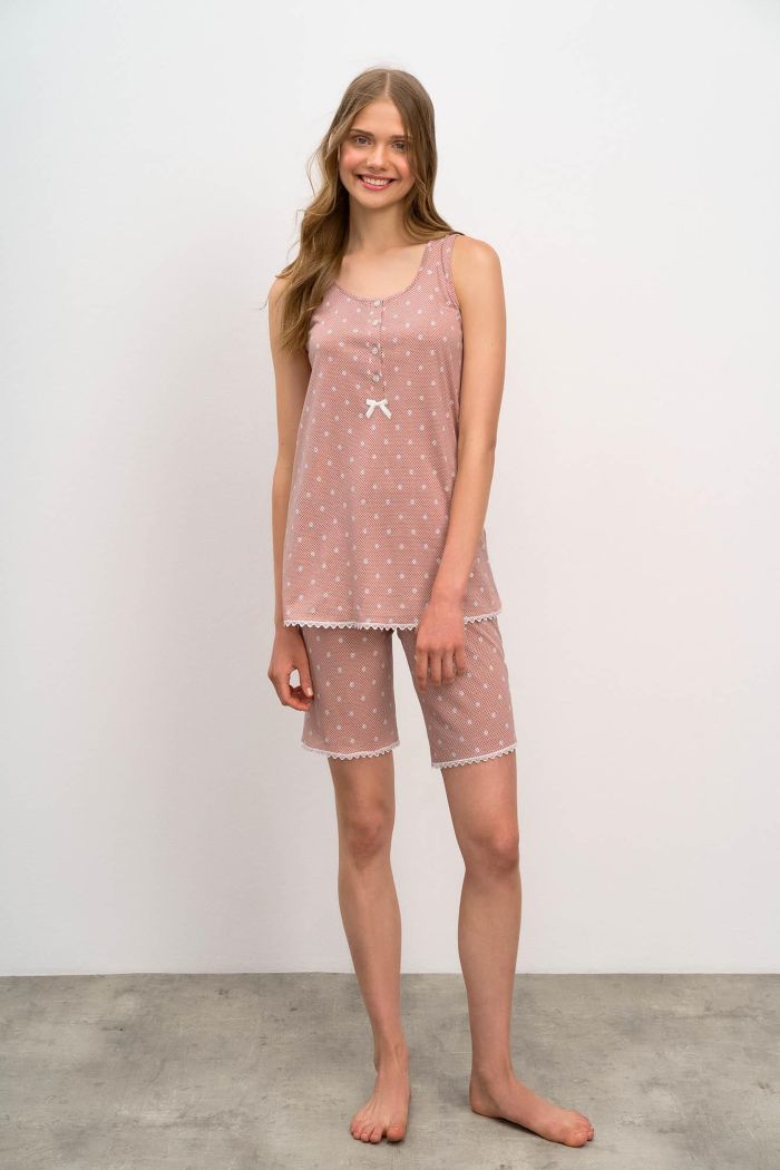 Sleeveless Pyjamas with Placket