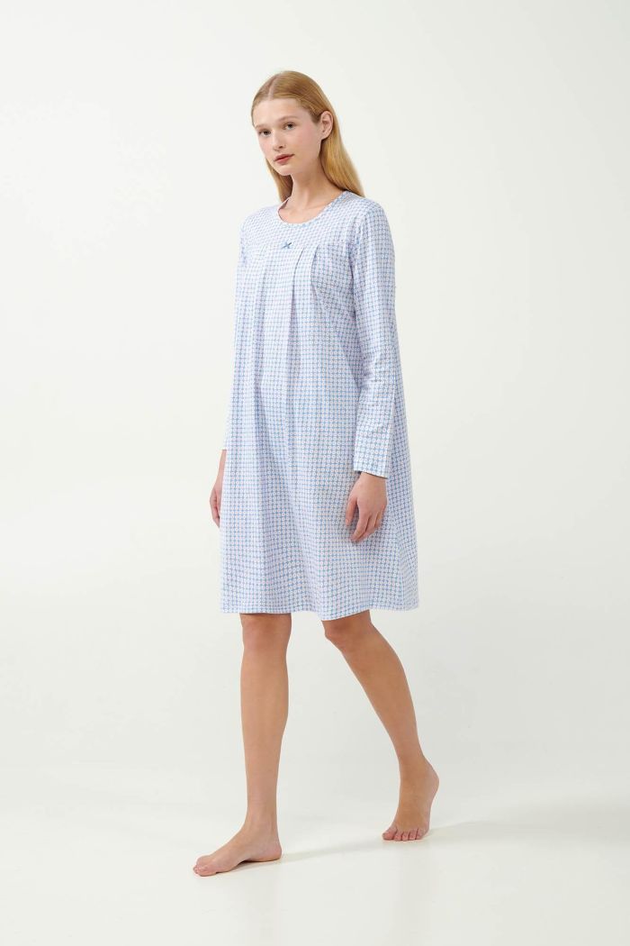 Classic Geometric Pleat Nightgown