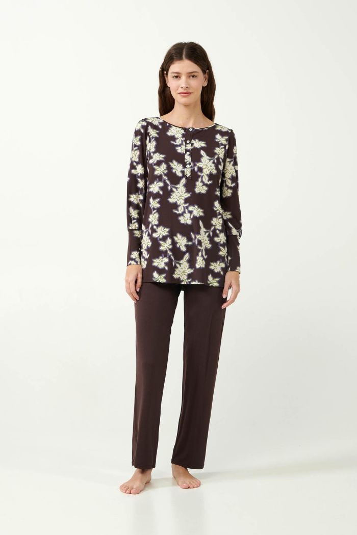 Floral Button Placket Pyjamas