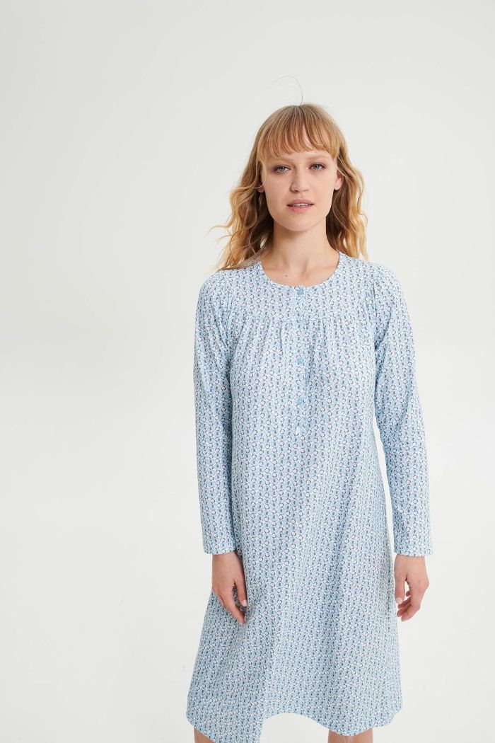 Nightgown with Button Placket