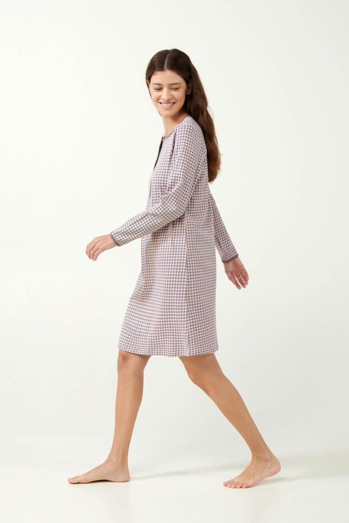 Maternity Nightgown in Houndstooth Pattern