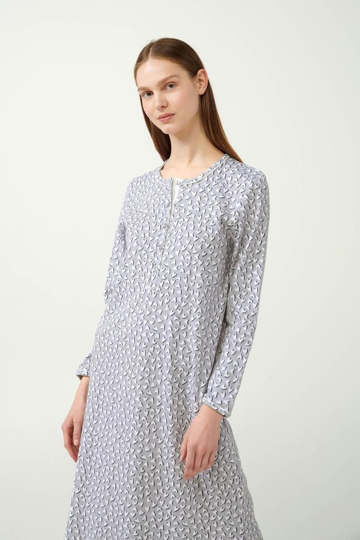 Nightgown with Cream Hearts Print