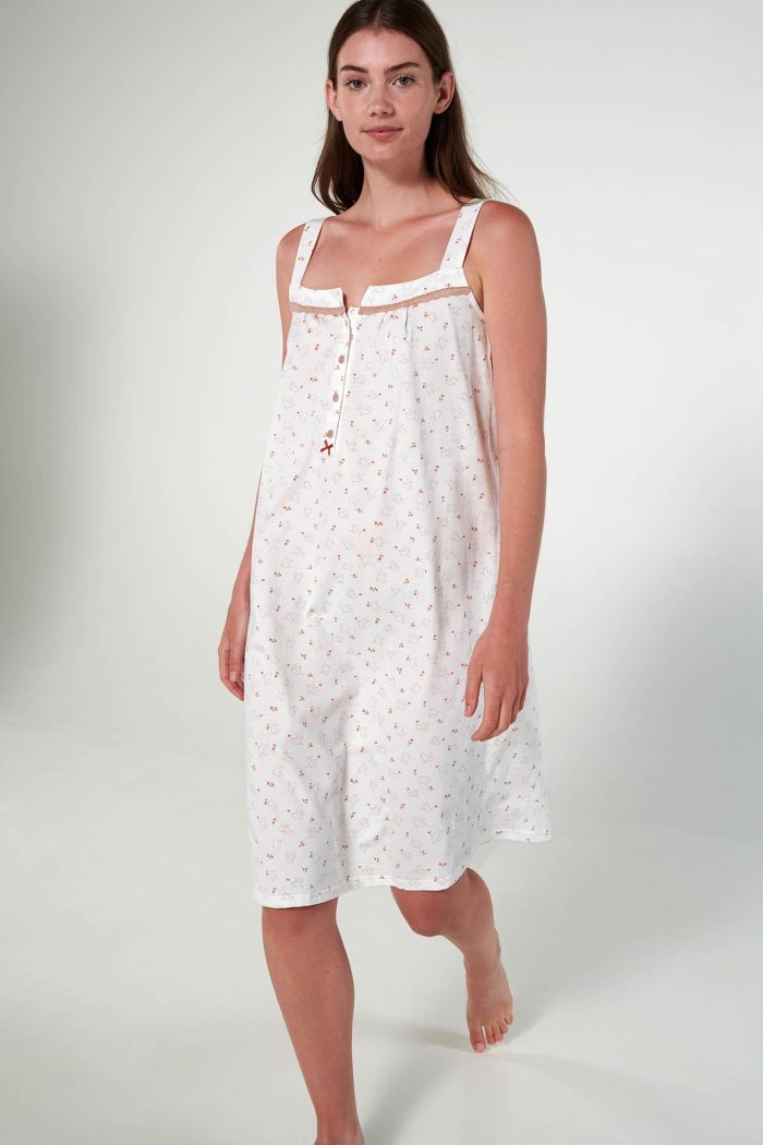 Nightgown with Button Placket