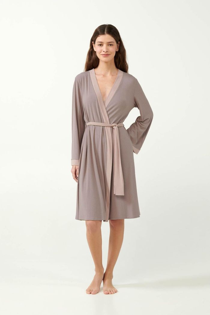 Ribbed Knitted Bamboo Robe