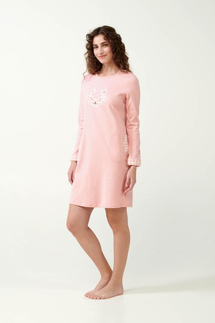 Pink Cotton Interlock Nightgown