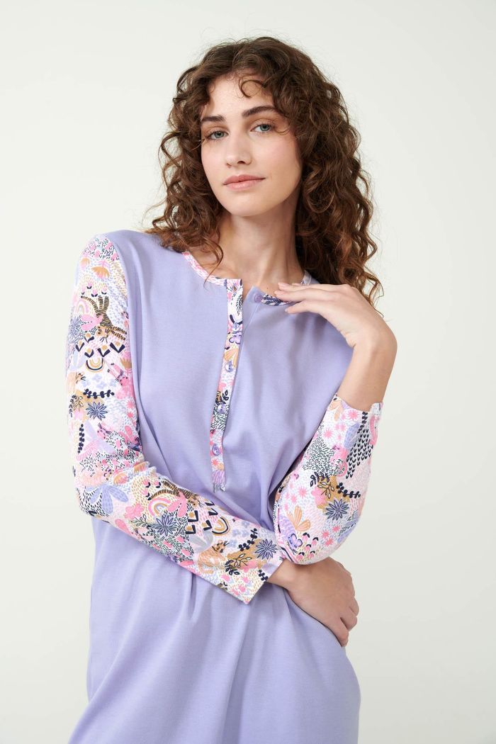 Nightgown with Button Placket