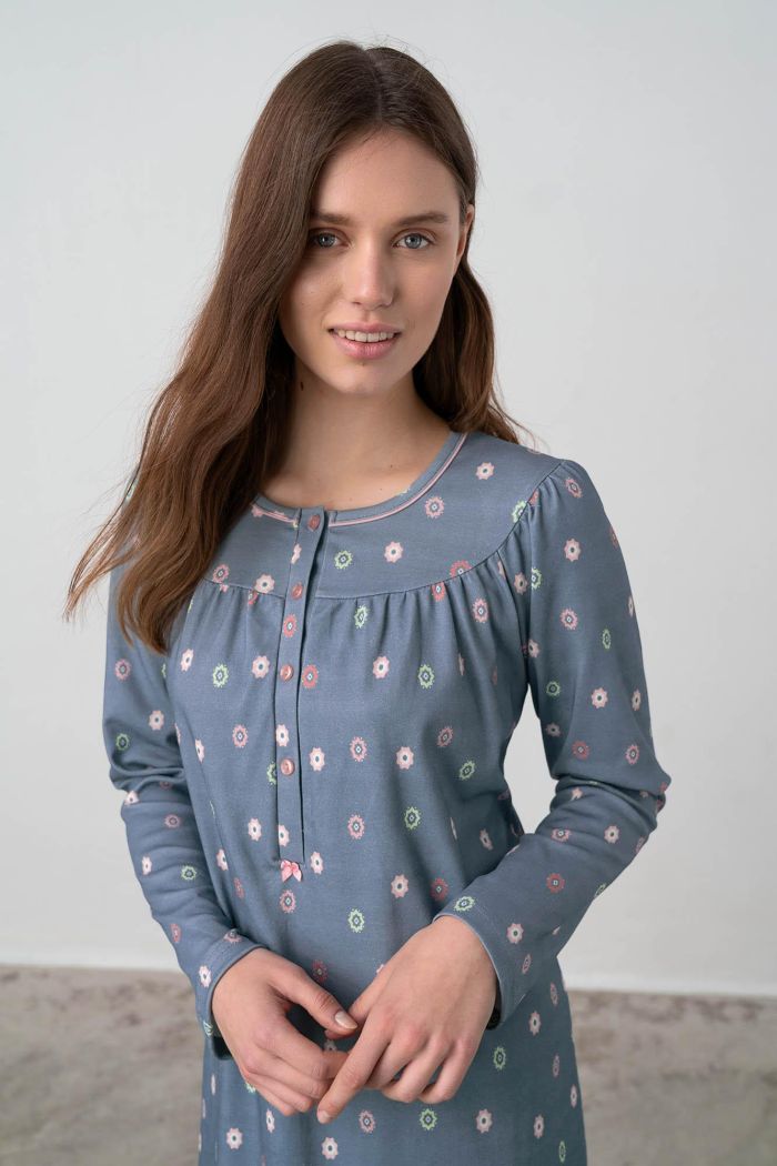 Nightgown with Button Placket